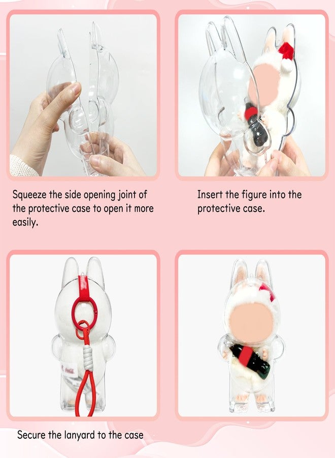 LUFEEMGA Protective Case for LABUBU Surprise Shake Doll,Clear Plastic Display Protective Cover PVC Bag Hanging Model Box with Keychain, Standing Soda Bottle - Image 3